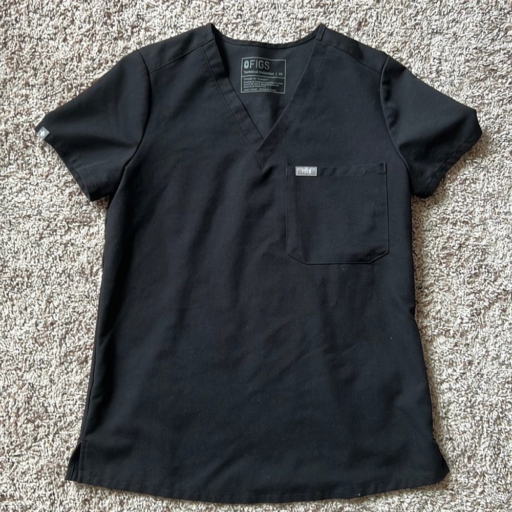 Figs black Catarina scrub top XS